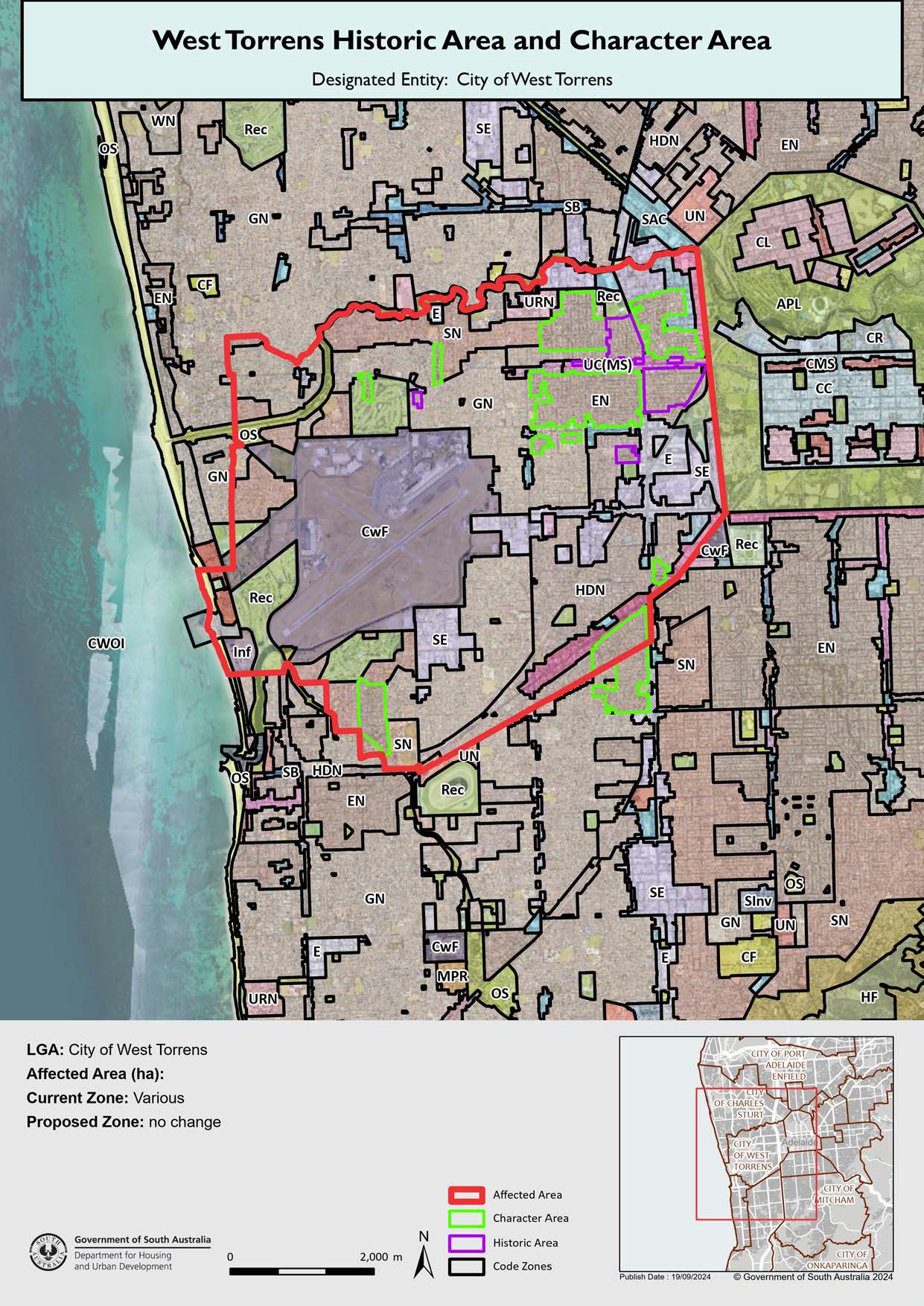 Map showing area affected by the code amendment
