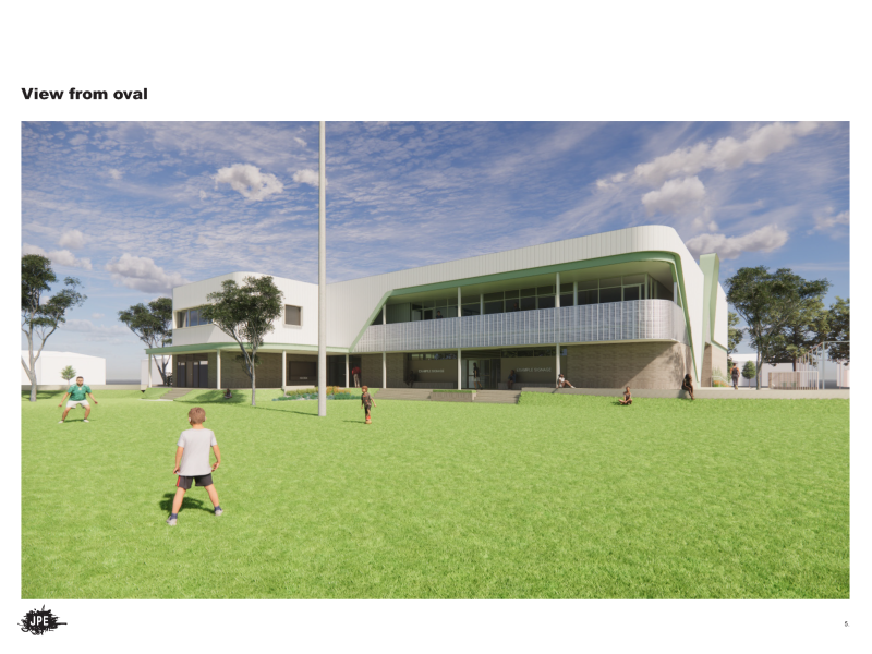 View of building from oval.